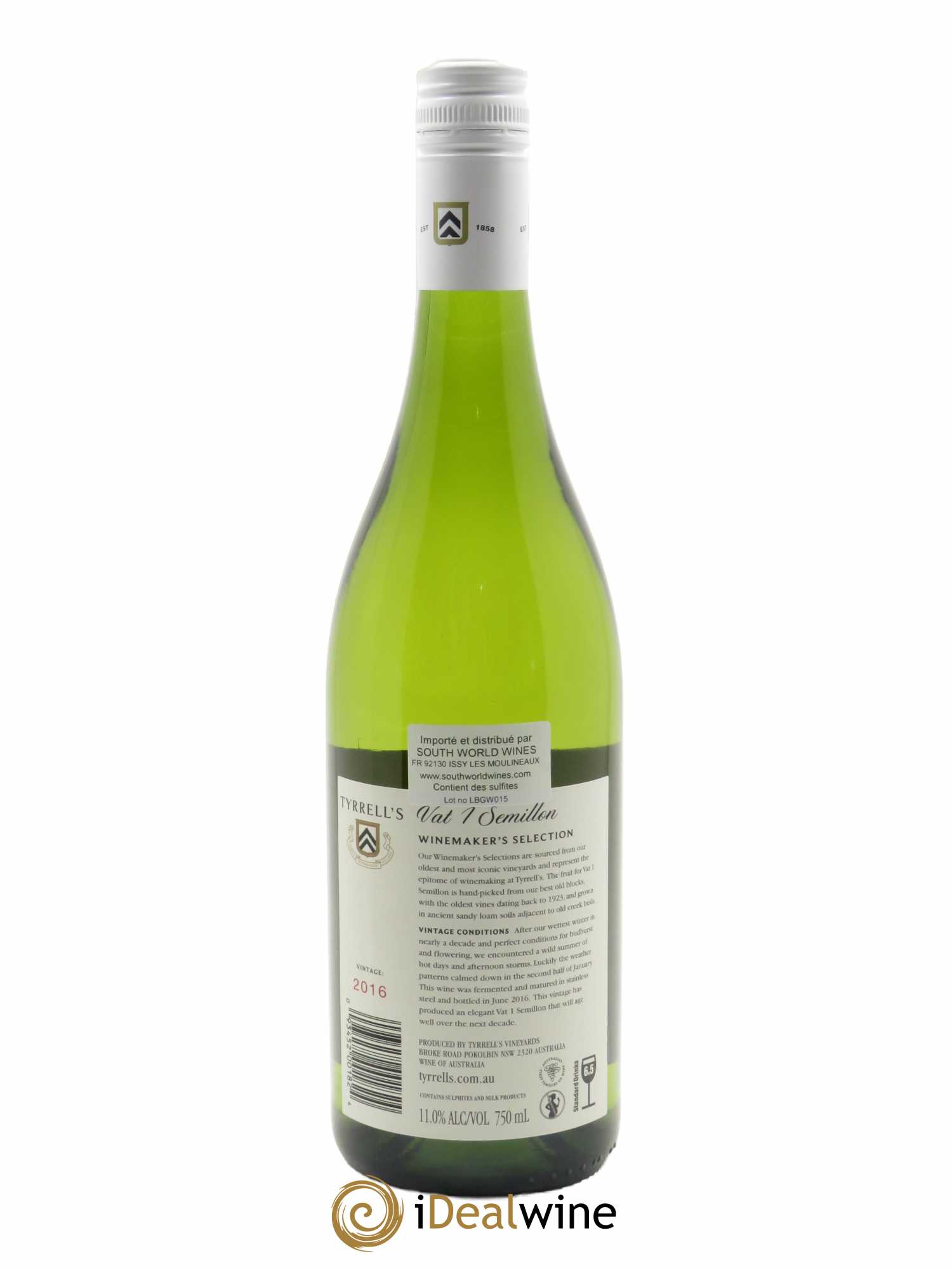 Hunter Valley Tyrrell's Wines Vat 1 Semillon  2016 - Lot de 1 Bouteille