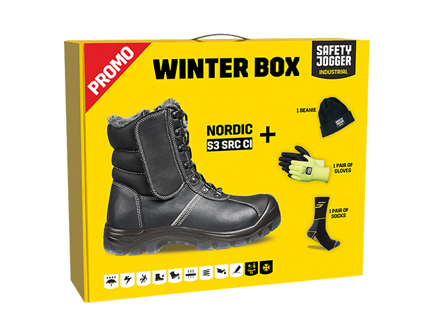 Încălțăminte de siguranță, căciulă, mănuși și șosete PROMONORDI Winterbox Nordi pentru jogging de siguranță