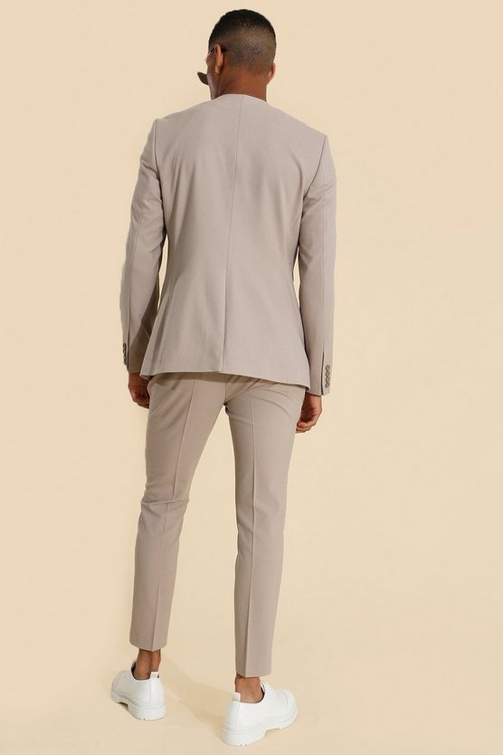 Einreihiger kragenloser Skinny Blazer
