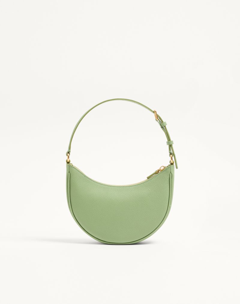 Bolsa Mini Hobo Assinatura VLogo em pele de bezerro granulada
