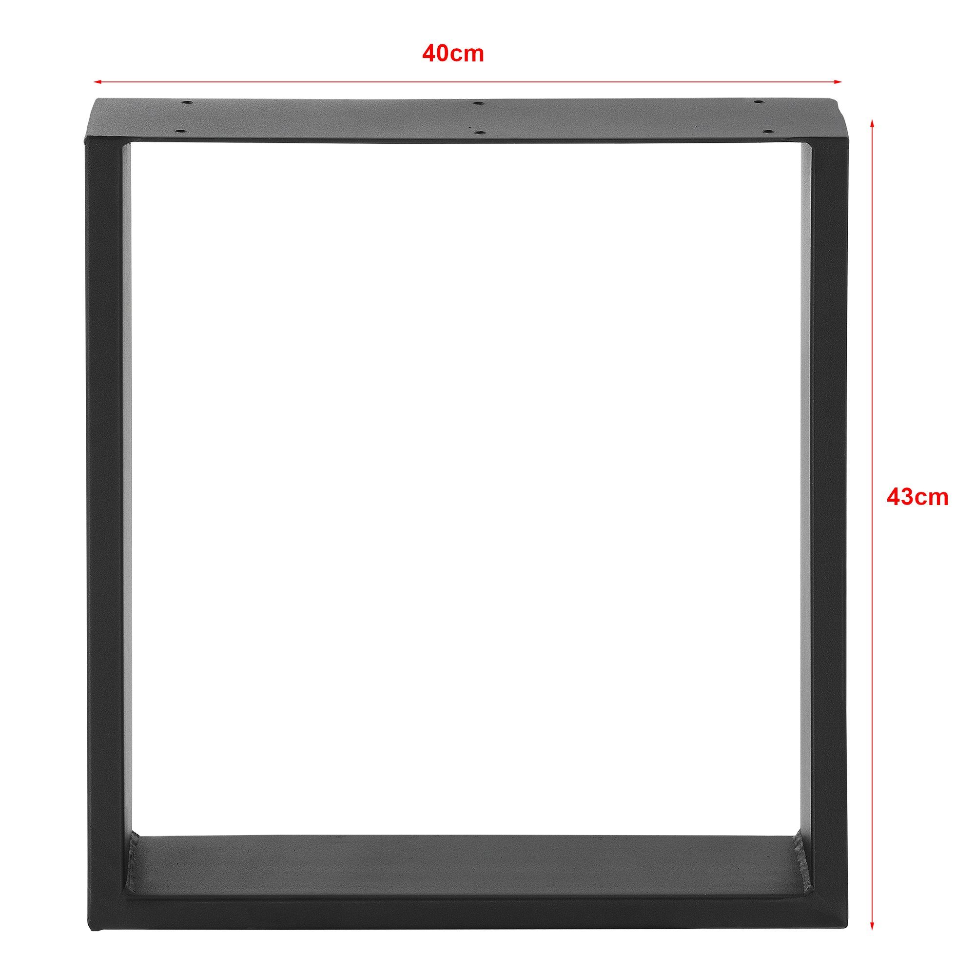 en.casa Tischgestell, Makers DIY Tischuntergestell 2er Set 40x43cm Stahl Schwarz