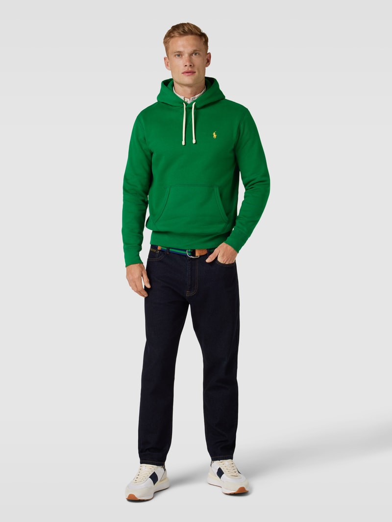 Hoodie mit Label-Stitching in grün