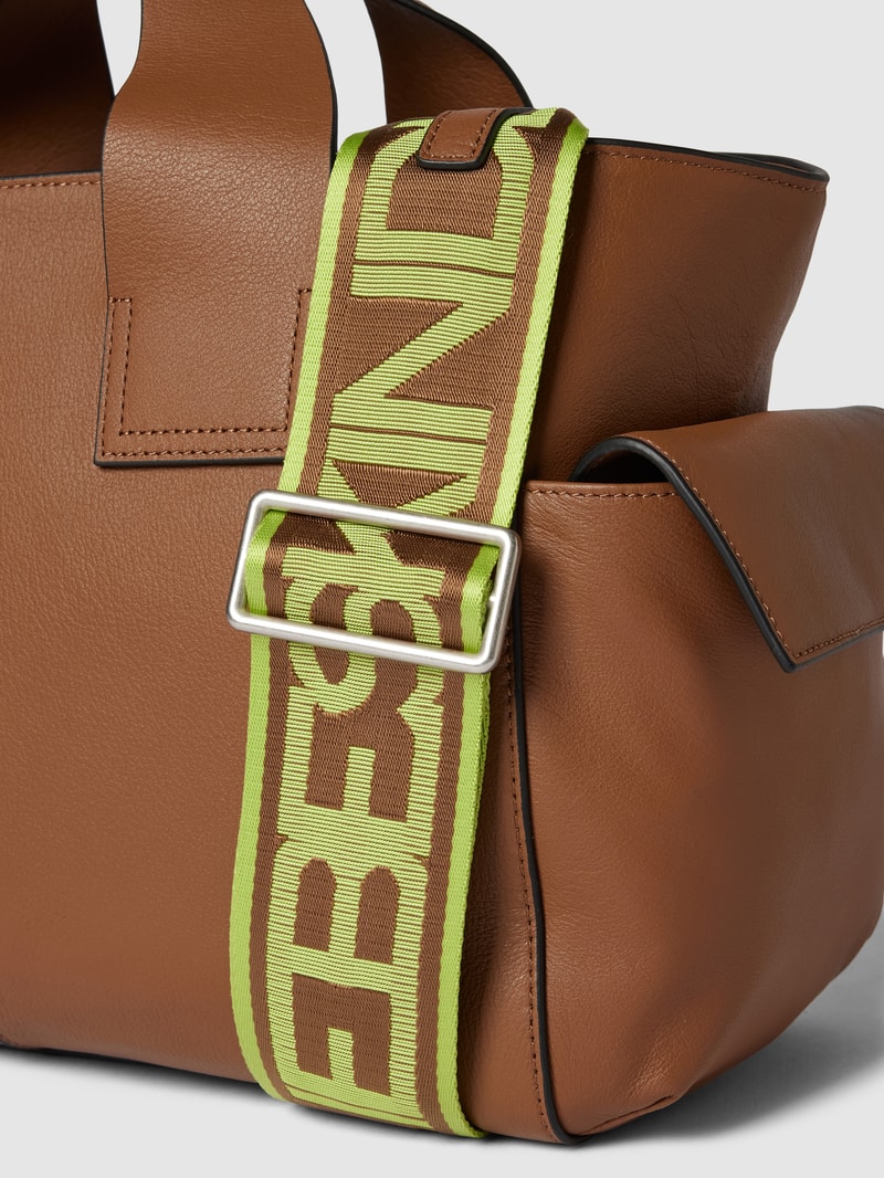 Shopper mit Label-Details Modell 'Sienna' in haselnuss braun
