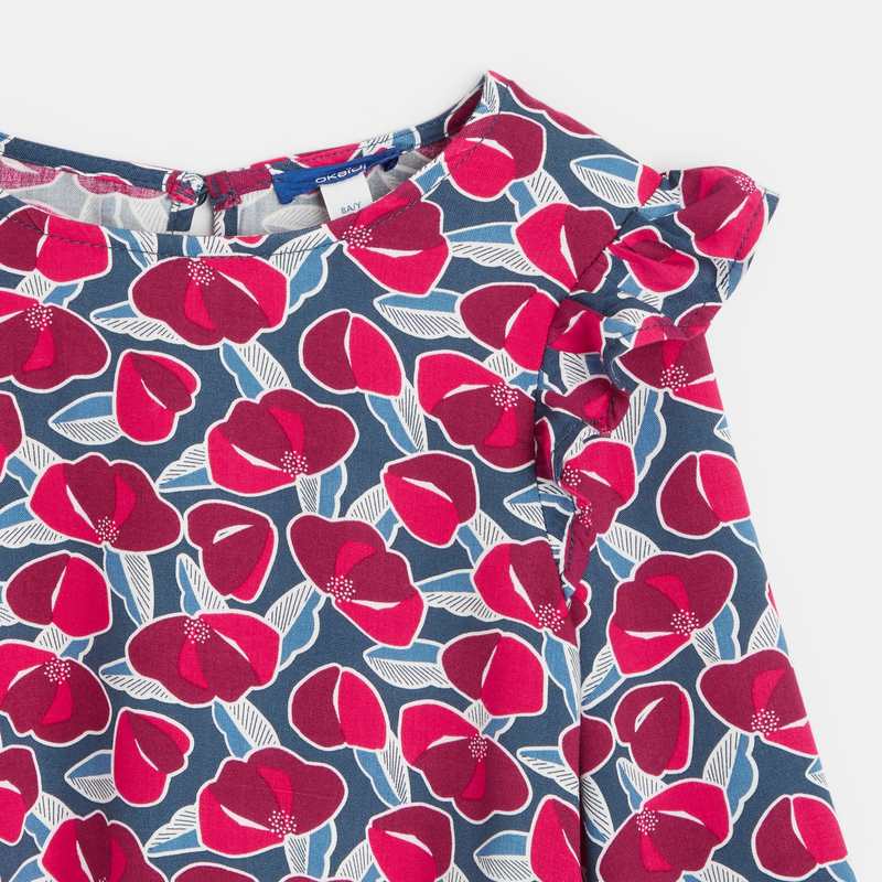 Robe courte imprimée rose fille