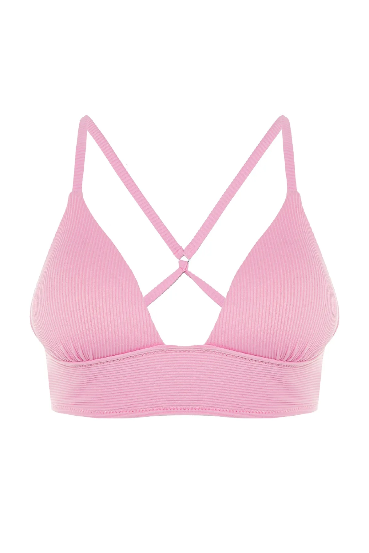 Trendyol Collection  Lila Dreieck-Push-Up-Bikinioberteil mit Struktur TBESS21BU0010