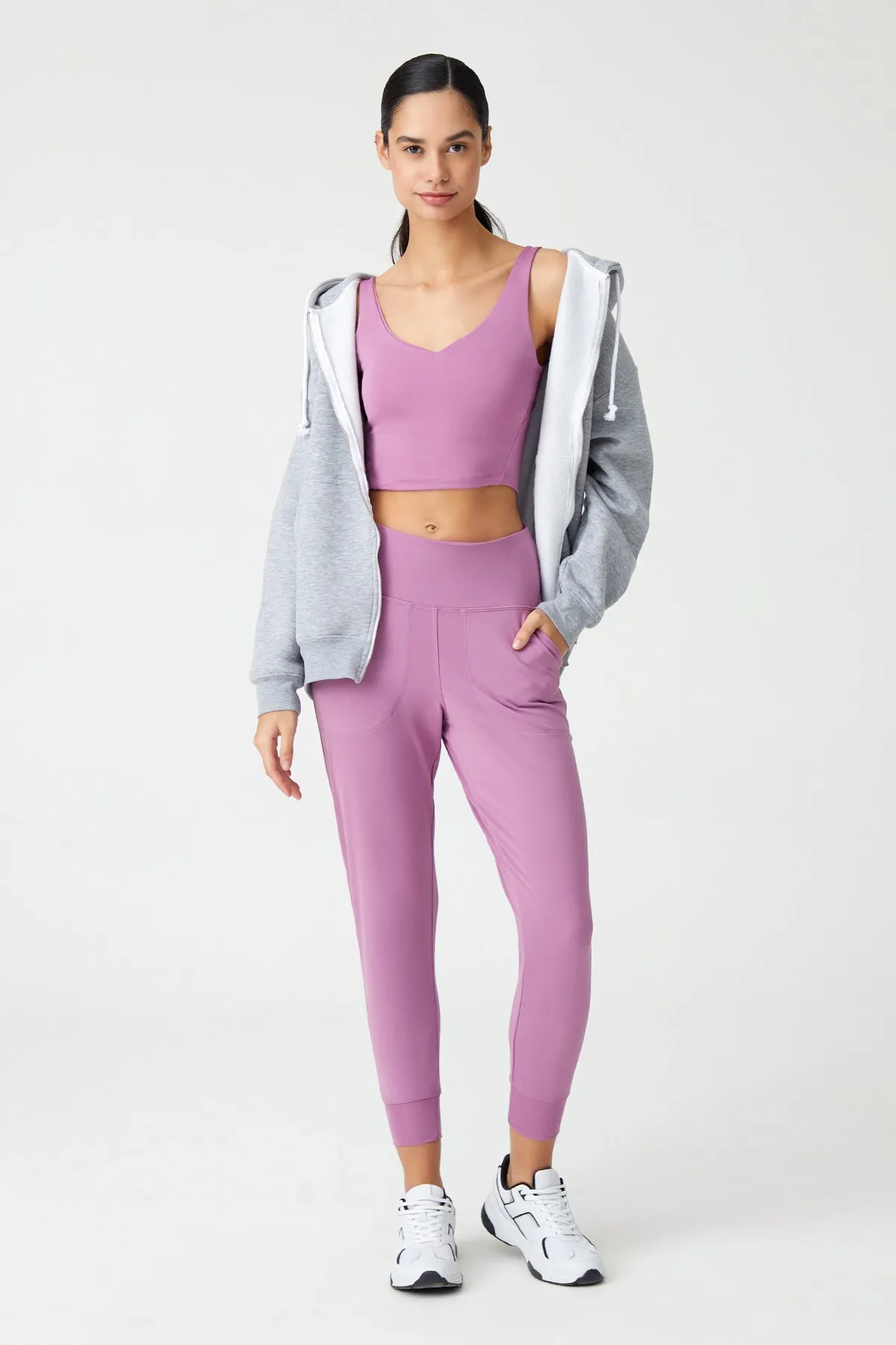 LOS OJOS  Lavendelfarbene Jogginghose mit hoher Taille für Damen