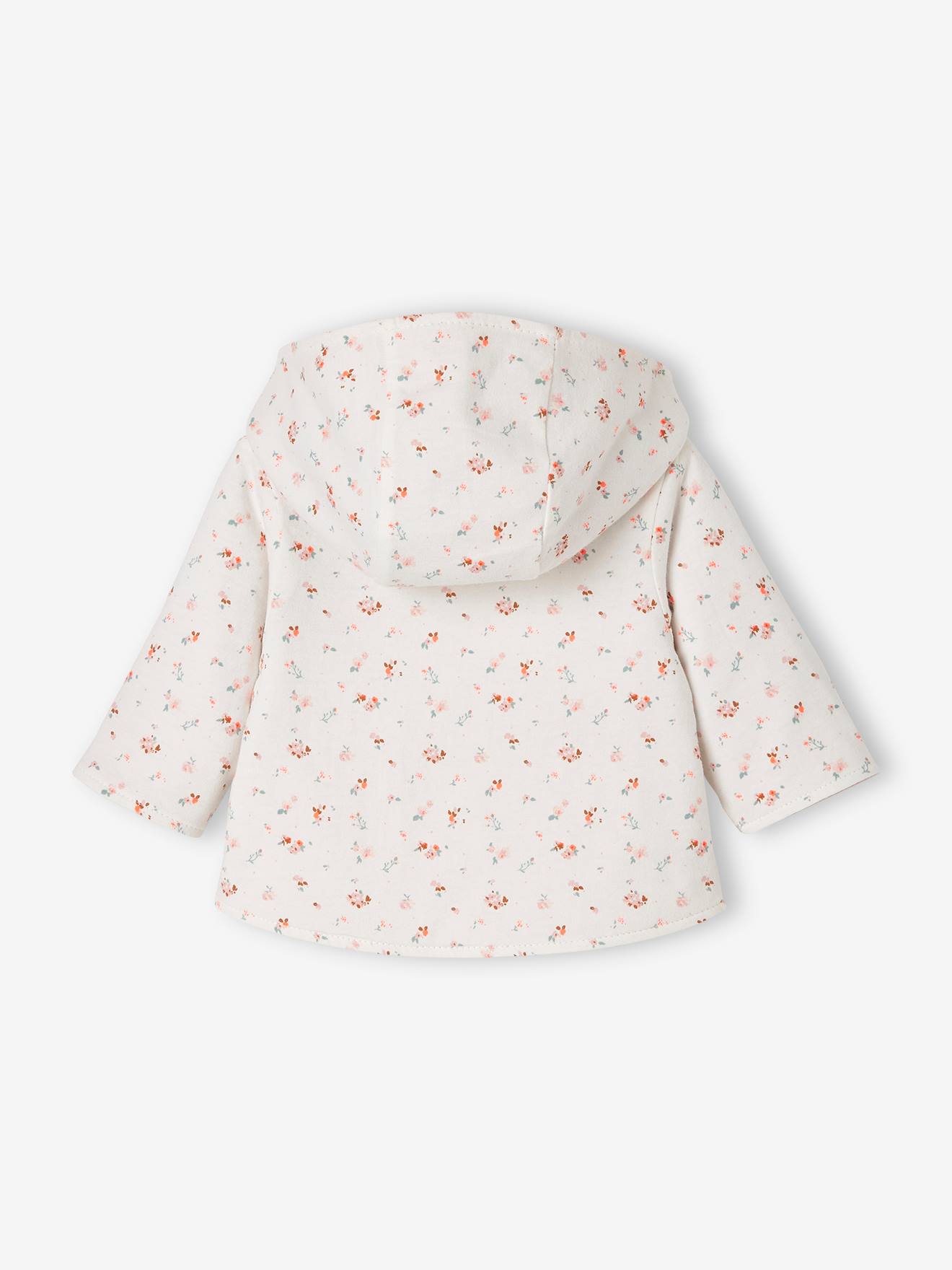 Veste réversible bébé à capuche ivoire