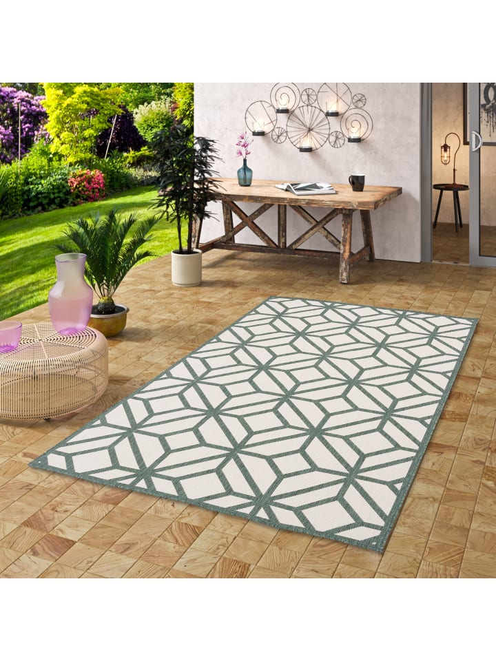 Pergamon In- und Outdoor Teppich Beidseitig Newport Trend in Groen günstig kaufen 140 x 200 cm