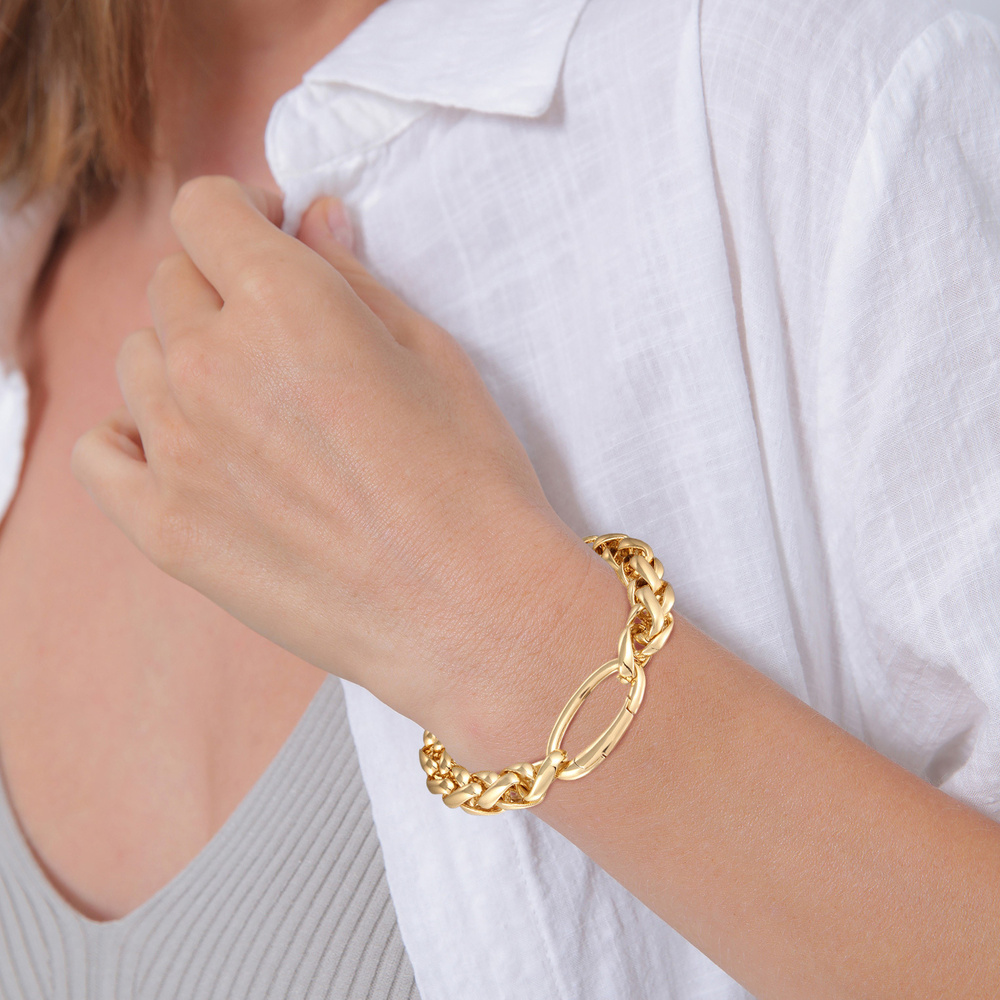 Elli Elli Bracelet Femmes Maillons Basique Fermoir d'Anneau Couleur Or Bracelet