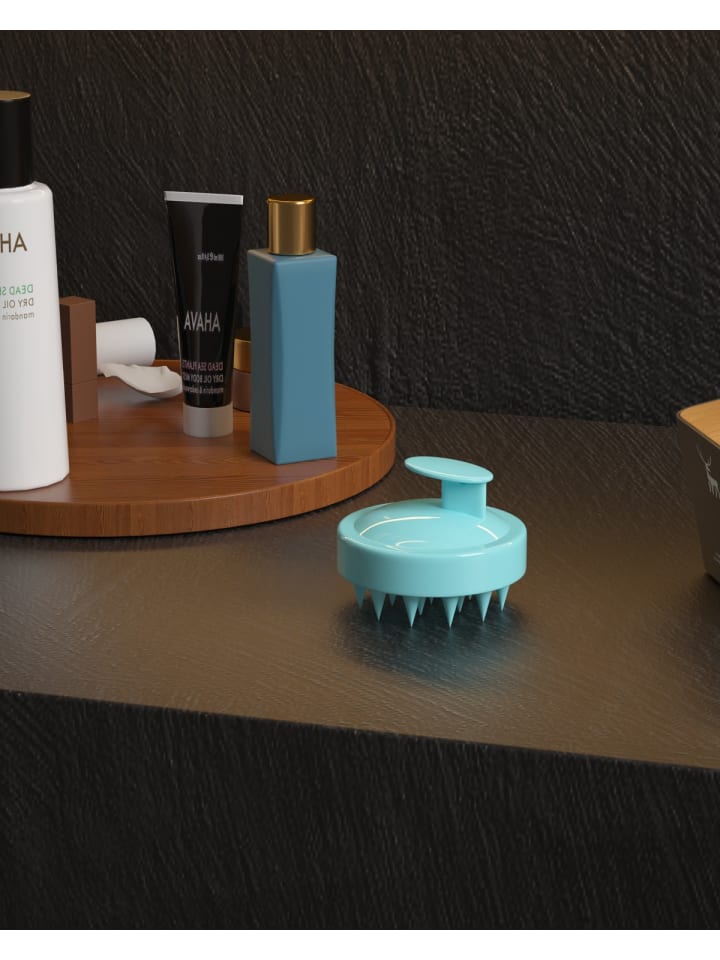 Intirilife Kopfhaut Massagebürste aus Silikon in Blau günstig kaufen onesize