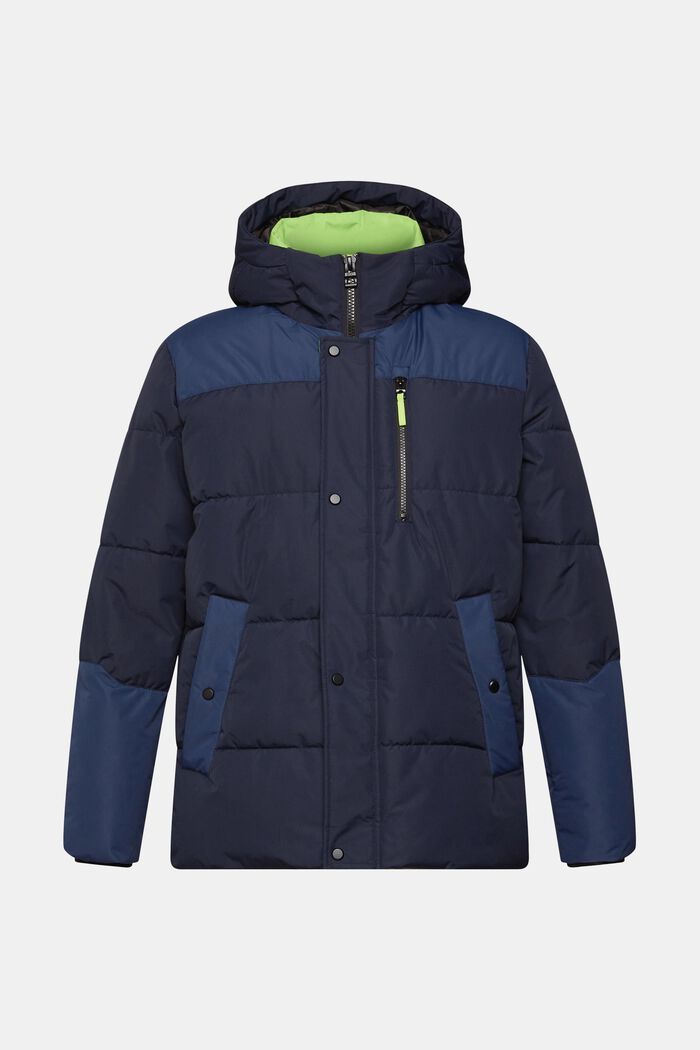 Steppjacke mit neonfarbigen Details