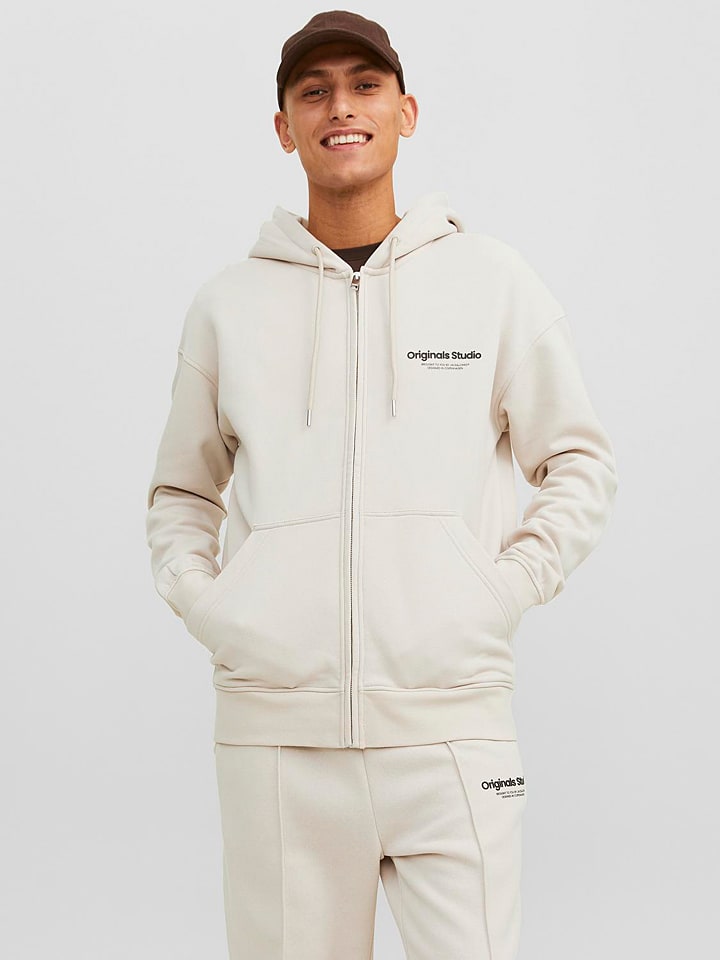 Jack & Jones Sweatjacke in Creme günstig kaufen