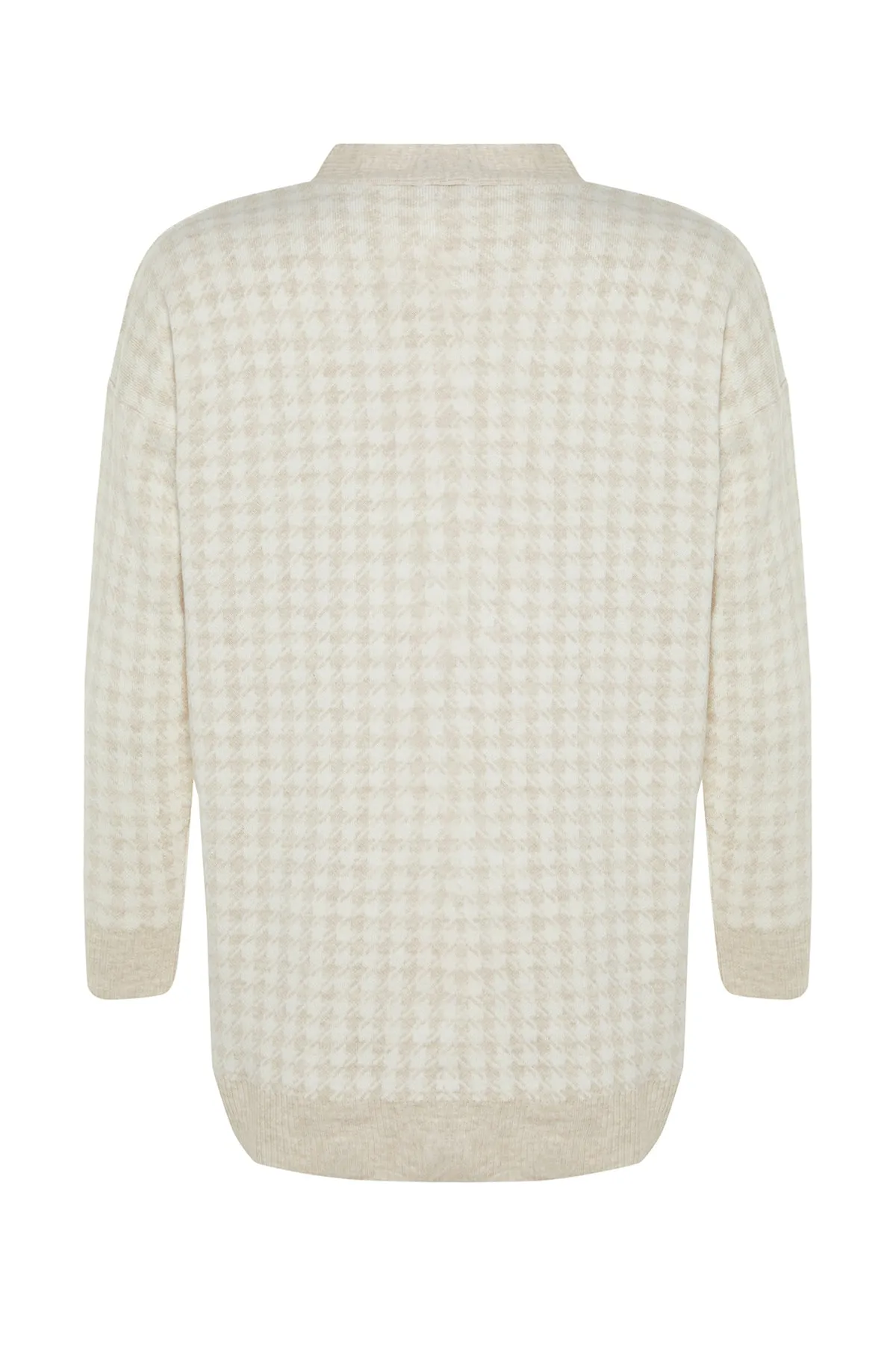 Trendyol Collection  Steinfarbener Strick-Cardigan mit weiter Passform TWOAW22HI0179