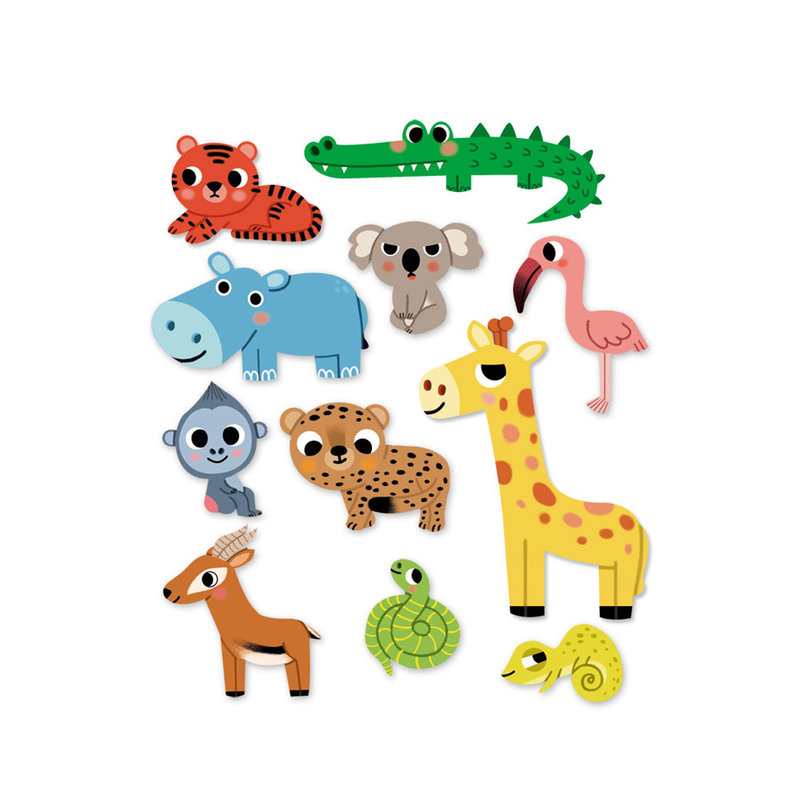 50 Gommettes pour les petites mains Animaux sauvages - Lito
