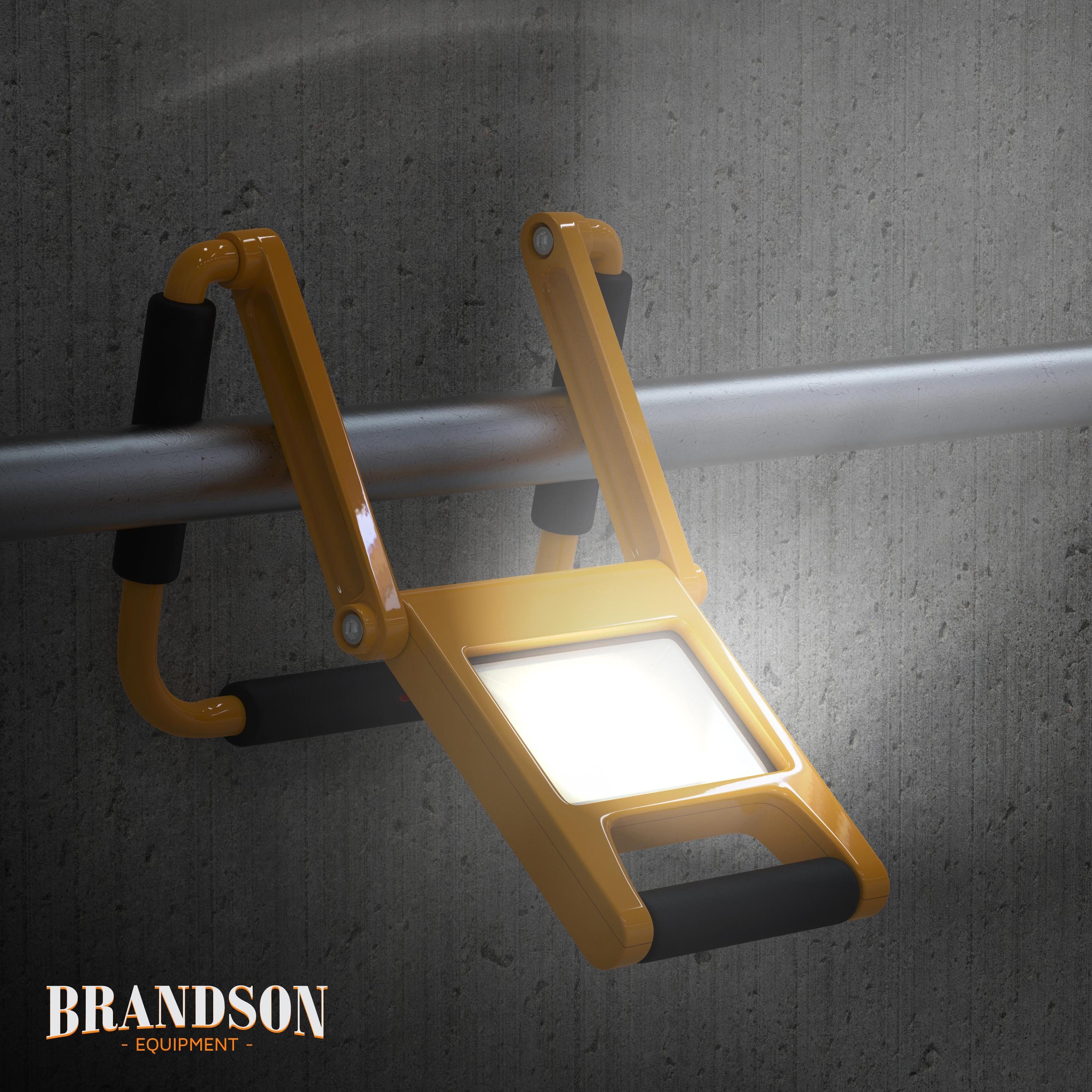 Brandson Baustrahler, LED mit Akku, 2 Dimmstufen, 600 Lumen einklappbare IP44 Arbeitsleuchte