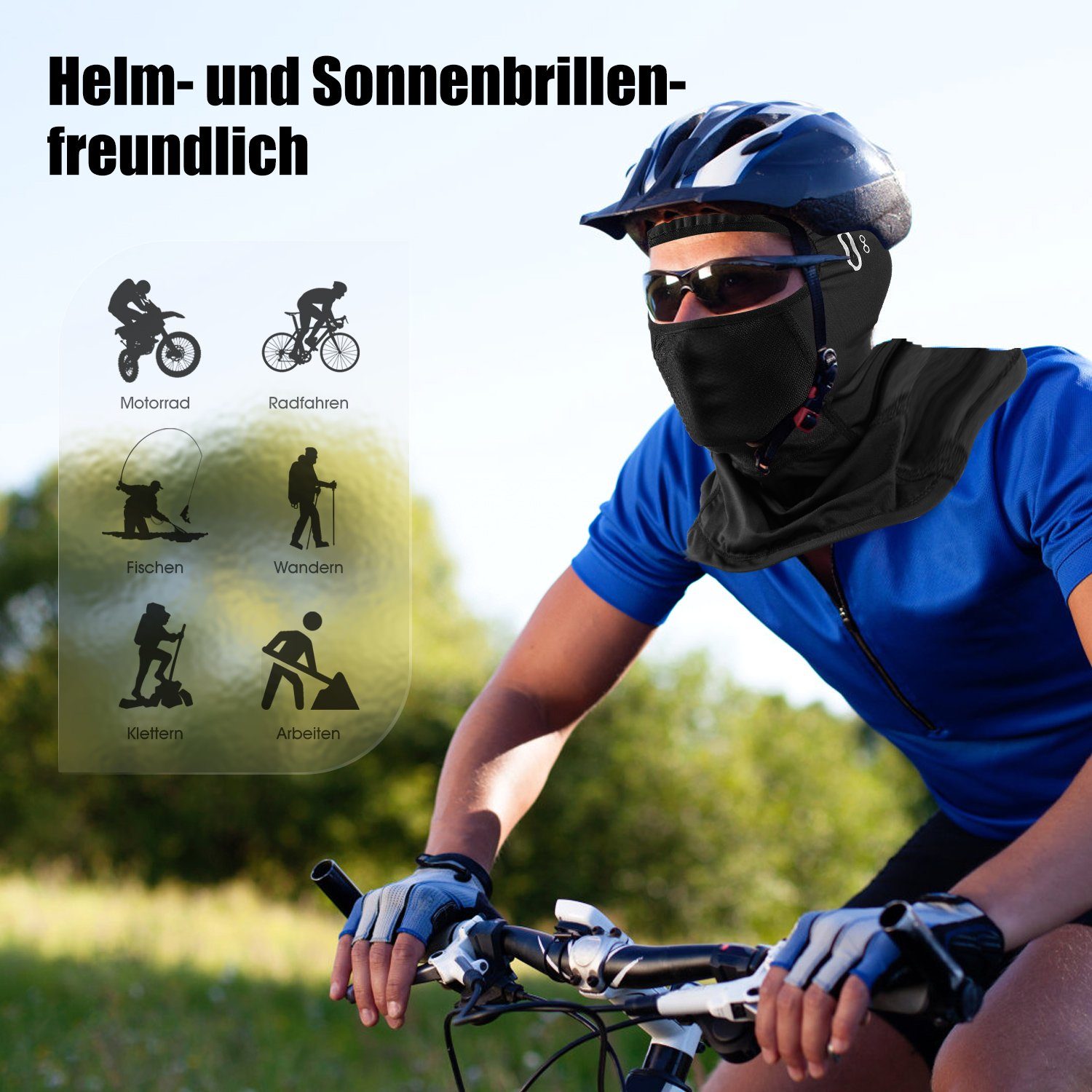 LETGOSPT Sturmhaube Sturmhaube Atmungsaktiv Gesichtshaube sturmmaske Winter Skimaske fahrradmütze Balaclava Motorrad für Herren und Damen Einheitsgröße