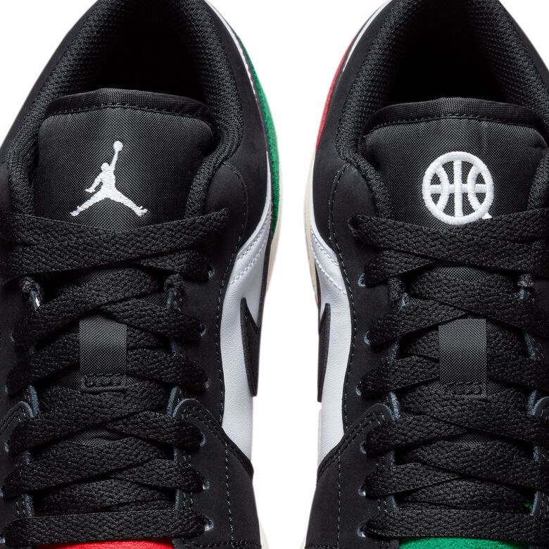 JORDAN Wmns Air Jordan 1 Low Q54 WHITE/BLACK-SCENERY GREEN-UNIVERSITY RED