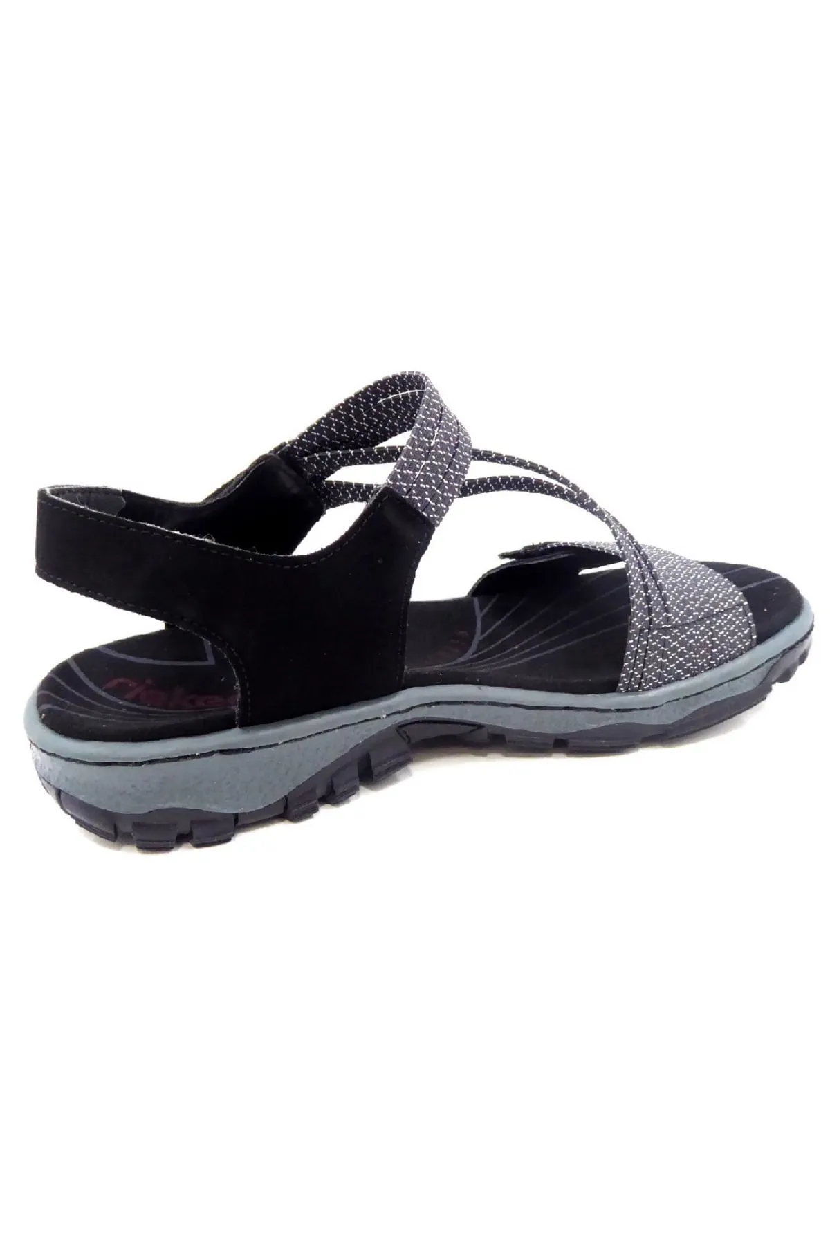 Rieker  Sandalette - Schwarz - Flacher Absatz