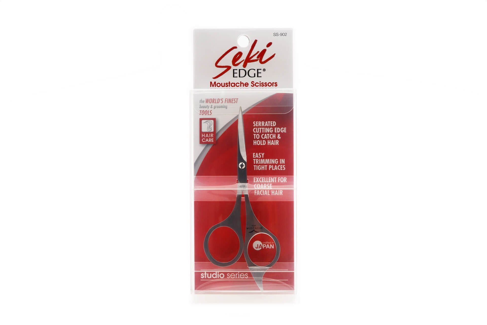 Seki EDGE Bartschere Gezackte Bartschere SS-902 12.4x5.1x0.6 cm, handgeschärftes Qualitätsprodukt aus Japan