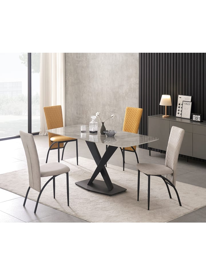 B&D Home Esszimmerstuhl THADDÄUS in Grau - (B)46 x (H)94 x (T)58 cm günstig kaufen