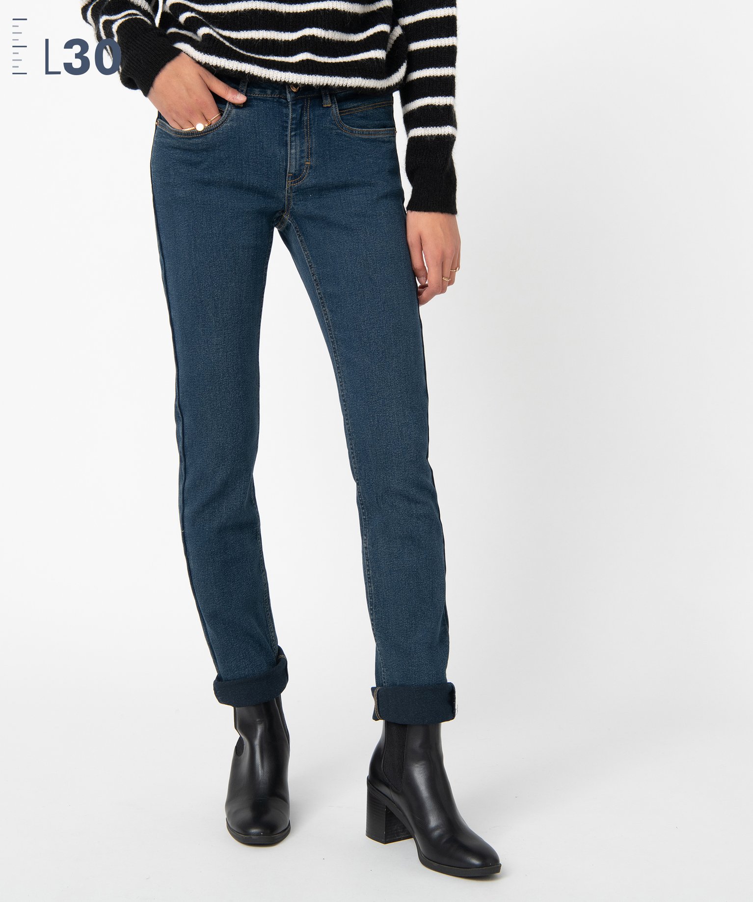 Jean femme coupe Regular - L30 brut | GEMO