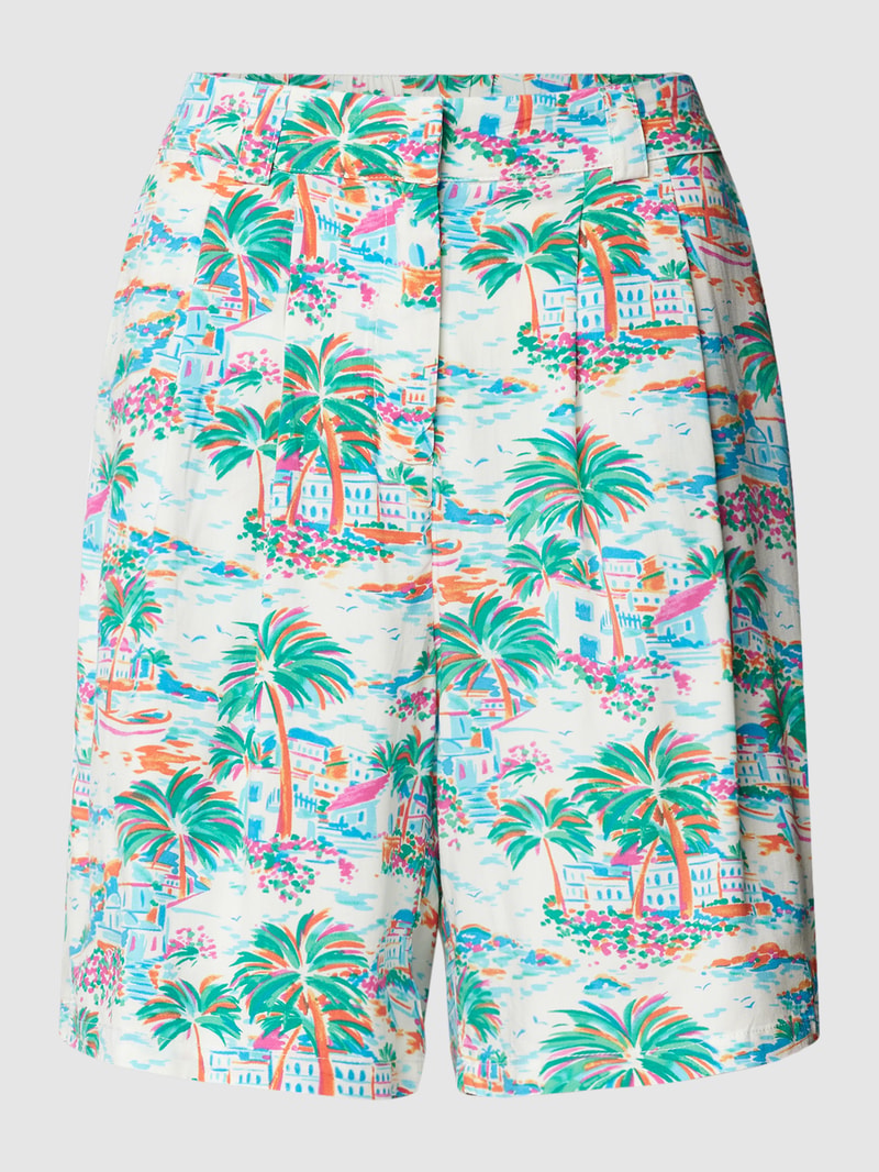 Shorts aus reiner Viskose in lagune