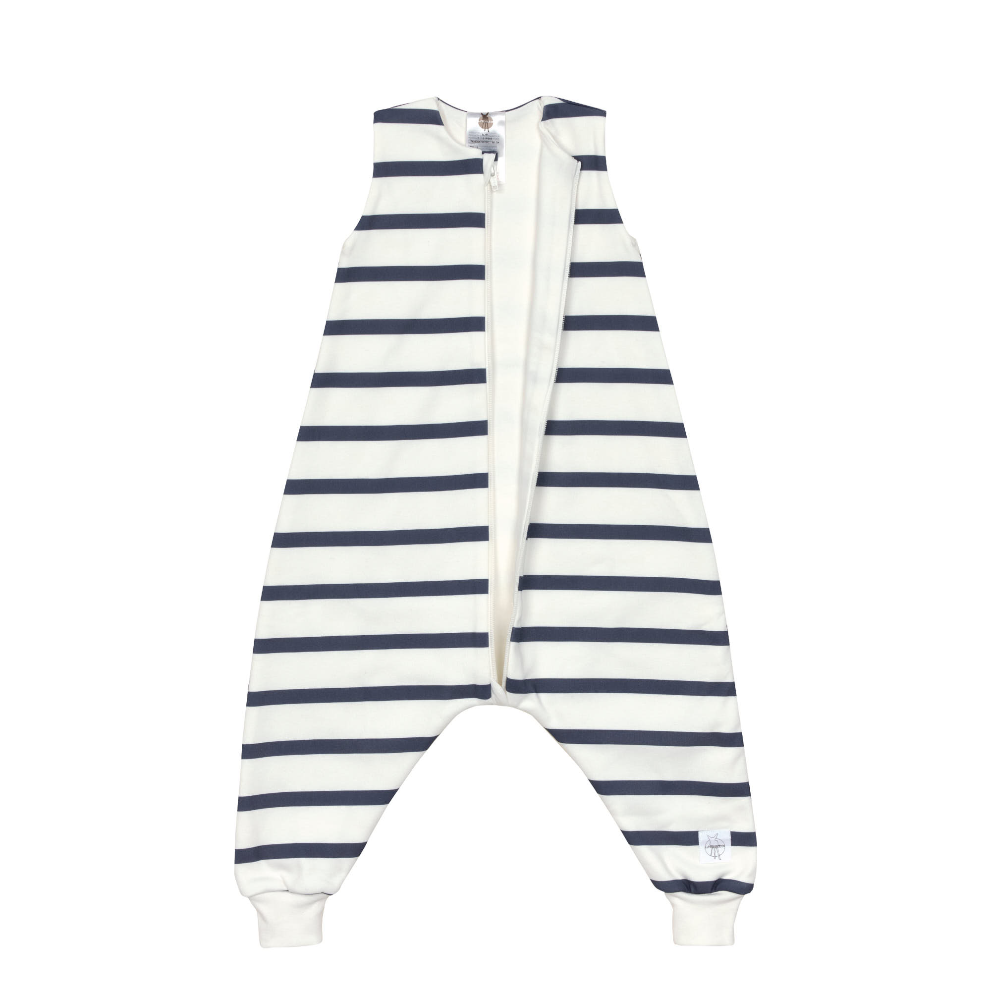 Kinder Schlafoverall 1 TOG - Bio Baumwolle, Gestreift, Blau