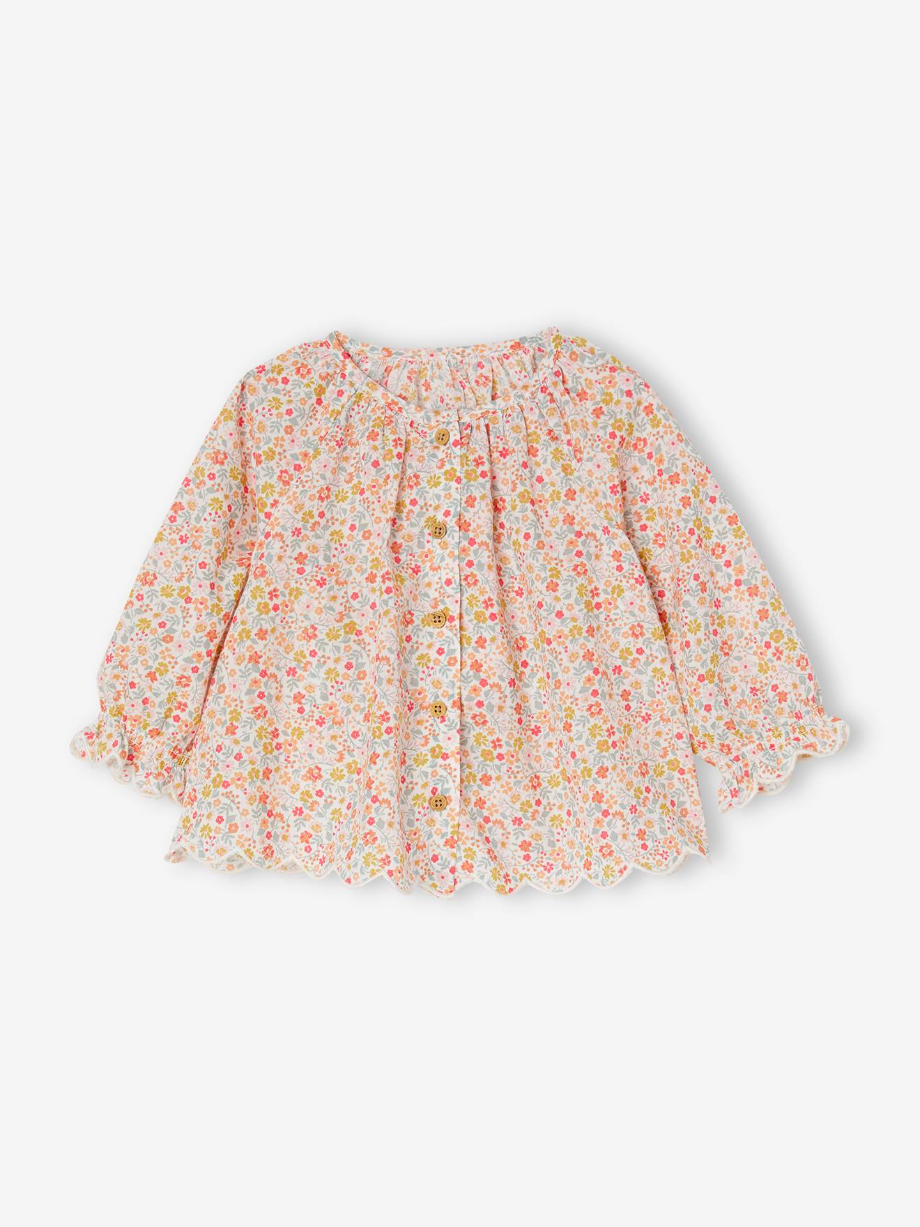 Blouse imprimée bébé écru