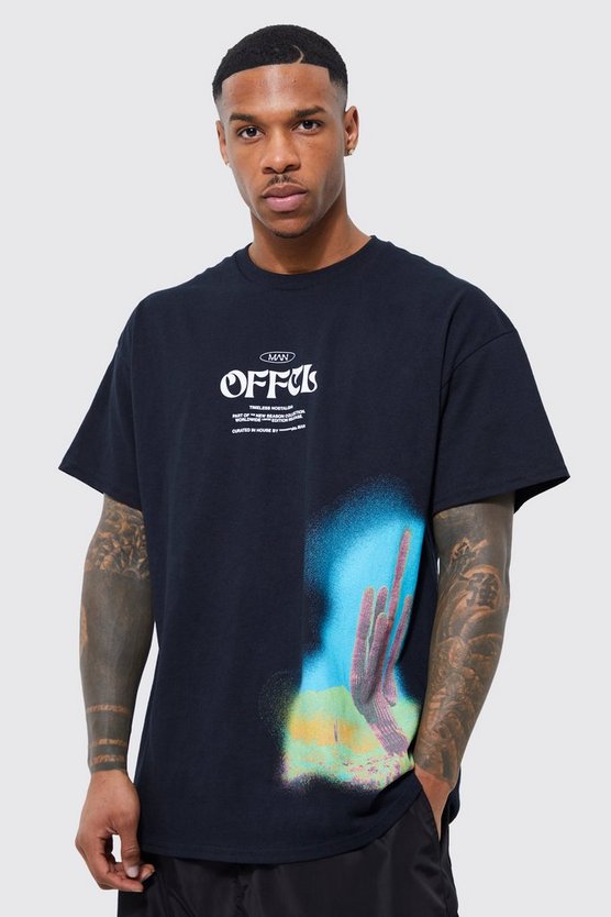 Oversize T-Shirt mit Offcl Kaktus-Print