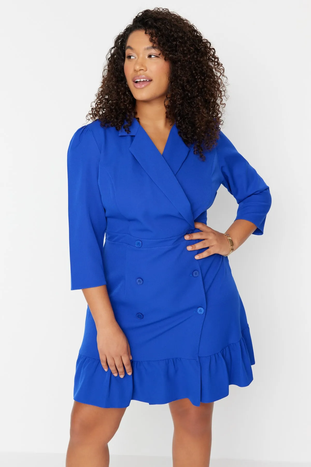 Trendyol Curve  Saks gewebtes Jackenkleid TBBAW23AH00042