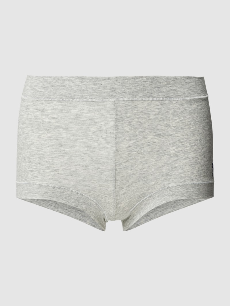 Pyjama-Shorts mit Label-Detail Modell 'Girl Short' in hellgrau meliert