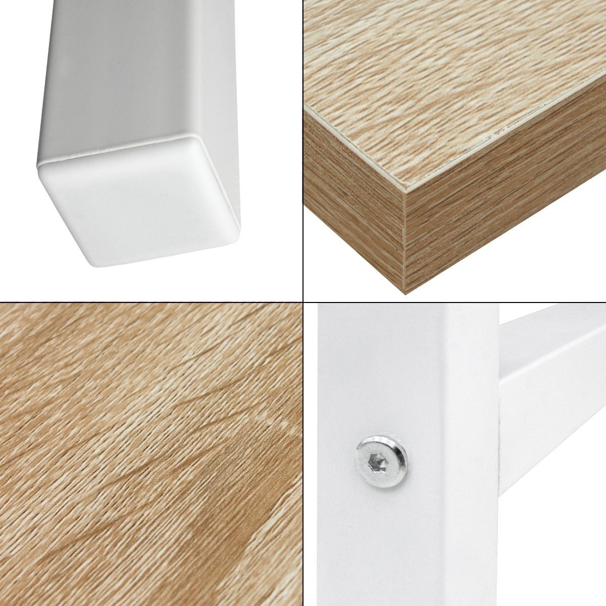 ML-DESIGN Schreibtisch 120x60x75 cm weiß aus MDF mit Metallgestell