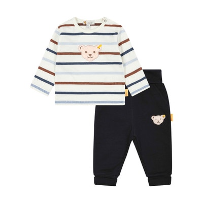 Set Jogger + T-Shirt langarm, dunkelblau für Jungs