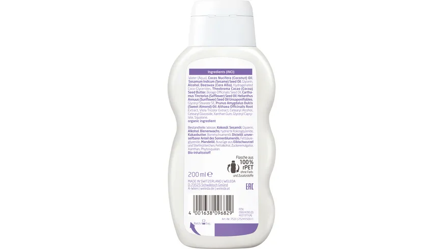WELEDA BABY DERMA WEIßE MALVE Pflegelotion 200 ml