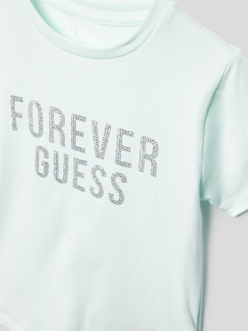 T-Shirt mit Paillettenbesatz in mint