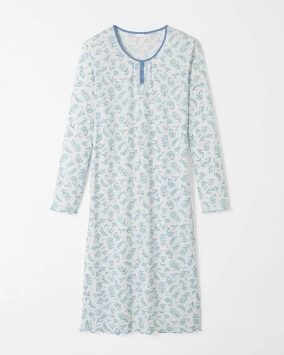 Chemise de nuit imprimée maille jersey coton peigné