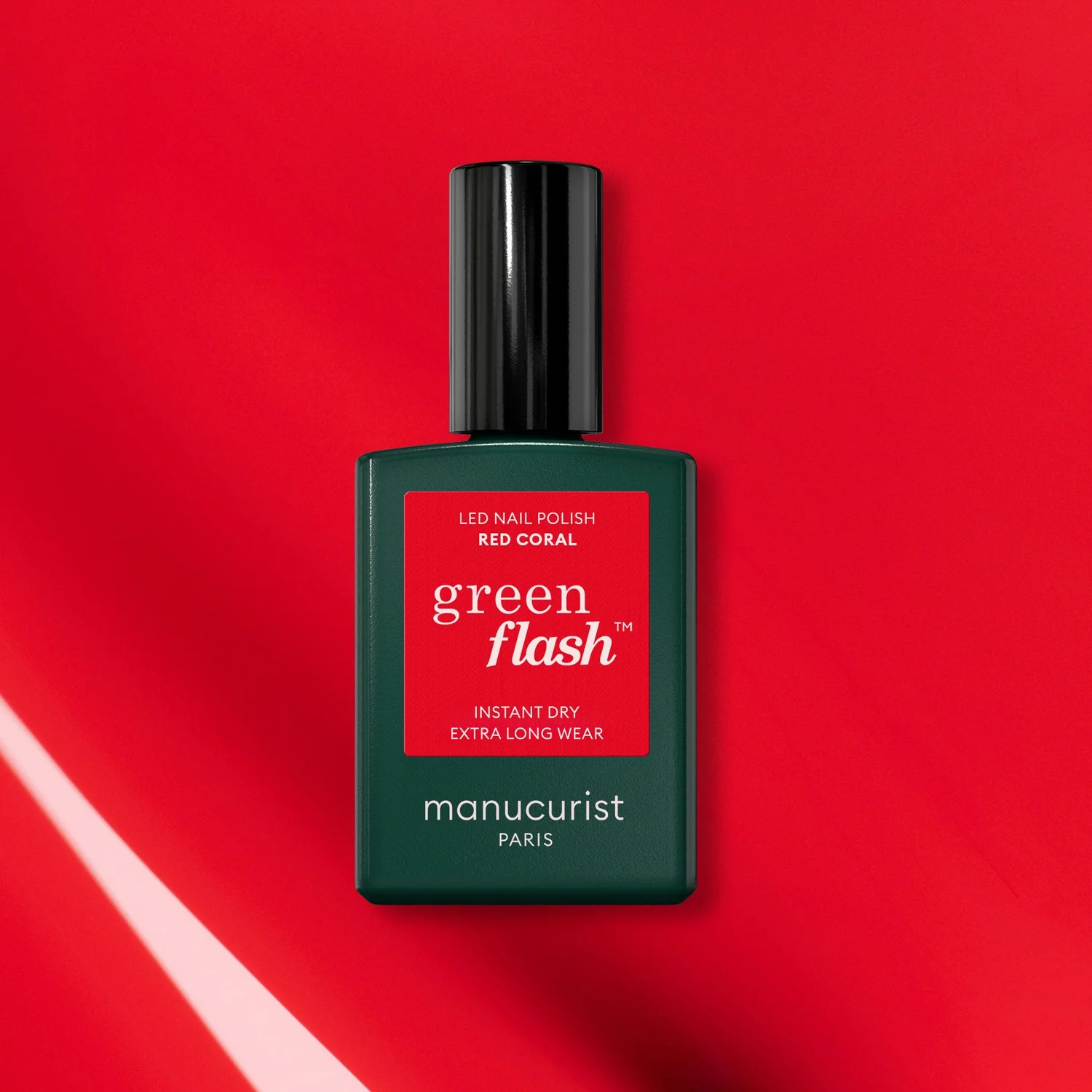 Pusiau permanentinis LED Green Flash™ - 15 ml raudonojo koralo