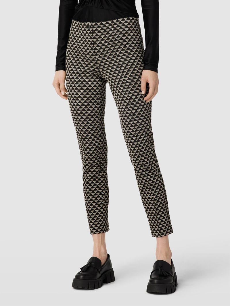 Hose mit Allover-Muster Modell 'Ros' in schwarz
