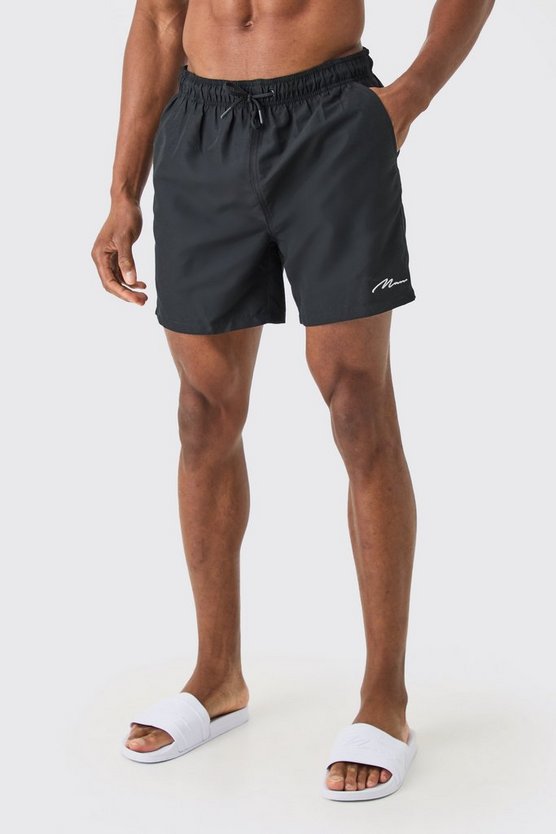 3er-Pack mittellange Man Signature Badehose