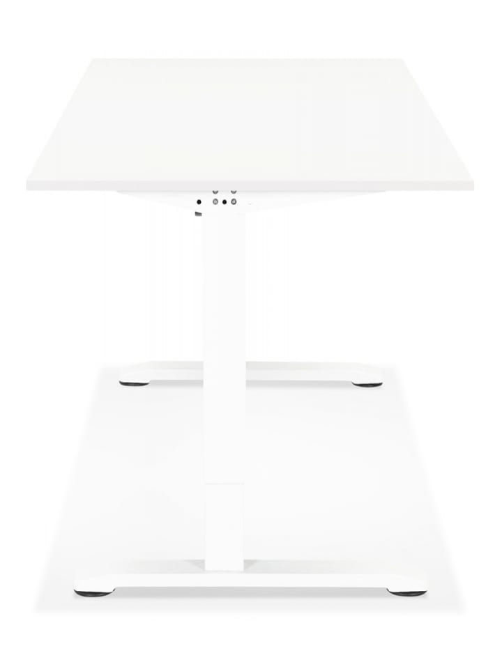 KADIMA DESIGN Höhenverstellbarer Schreibtisch aus Holz und Metall | Modern Weiß in Weiß günstig kaufen