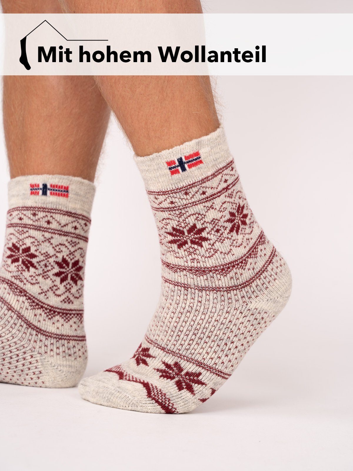 HomeOfSocks Norwegersocken Skandinavische Wollsocke 
