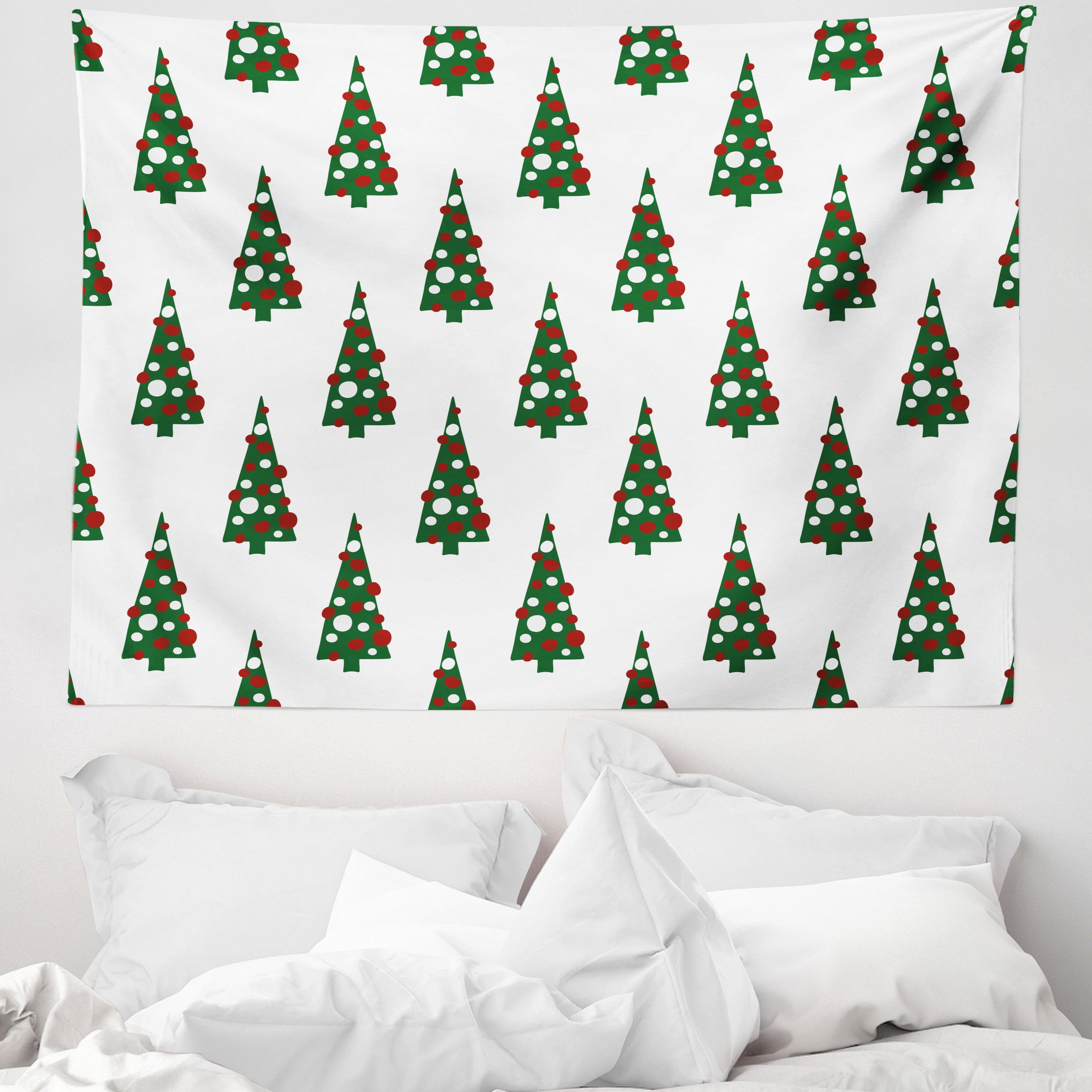 Wandteppich aus Weiches Mikrofaser Stoff Für das Wohn und Schlafzimmer, Abakuhaus, rechteckig, Geometrisch Xmas Tree Pattern