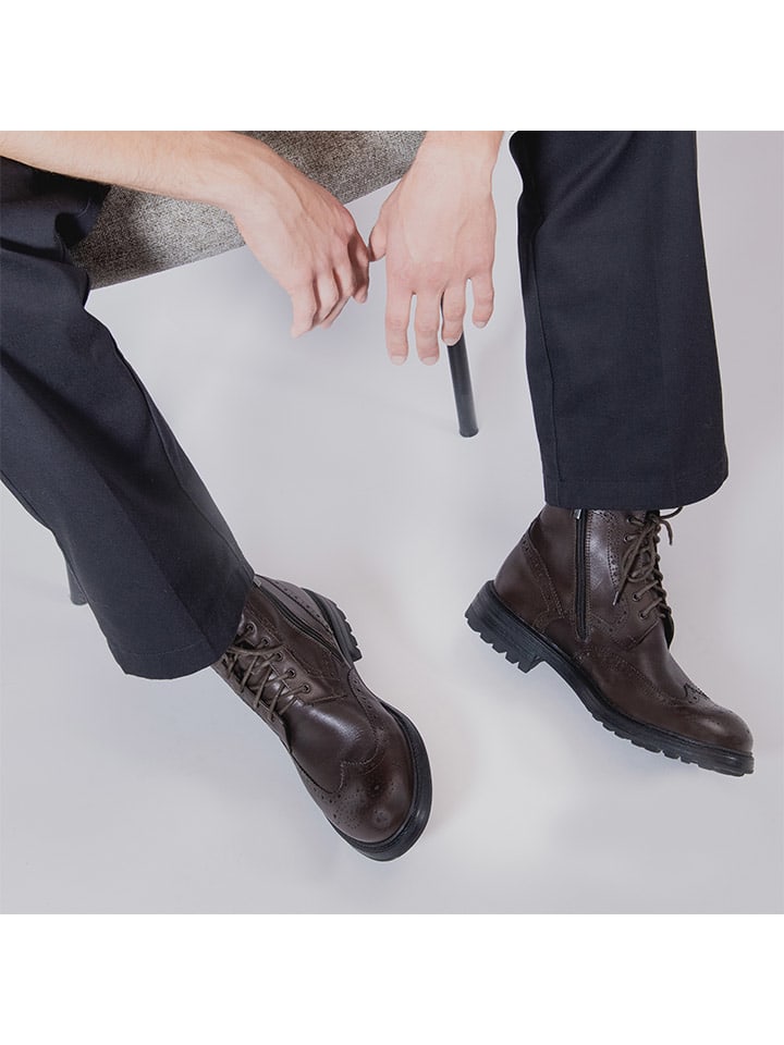 Frank Daniel Leder-Boots in Braun günstig kaufen