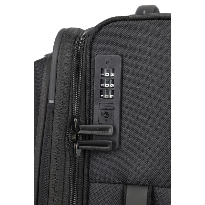 Travelite CROSSLITE Bordtrolley S mit 2 Rollen (54 cm) - Schwarz