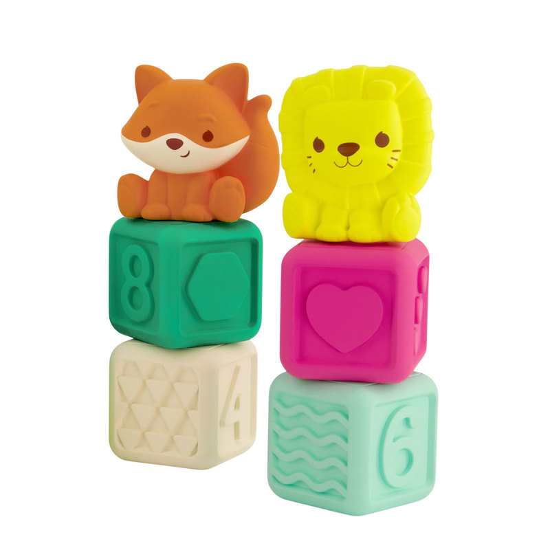 Set Pyramide et cubes à empiler et animaux Infantino