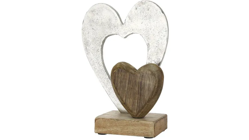 GILDE Skulptur Doppelherz H=23cm