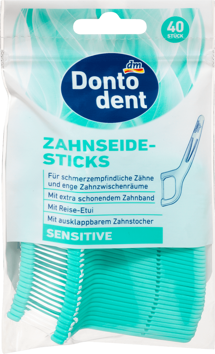 Zahnseidesticks Sensitive mit Etui, 40 St