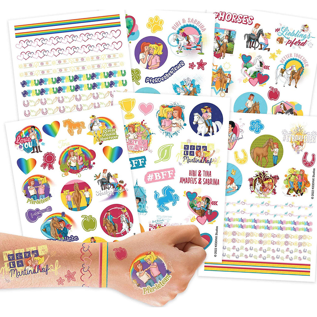 Kindertattoos Metallic - Bibi und Tina Freundschaft