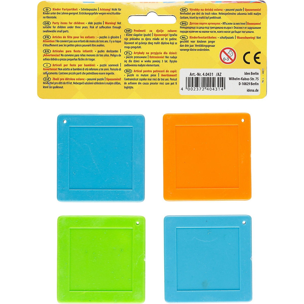Schiebepuzzles, 4 Stück