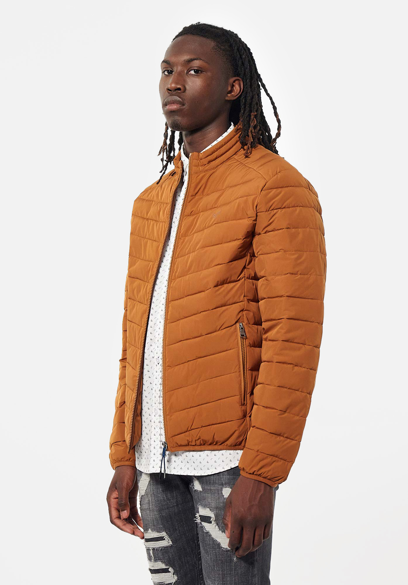 SANO   Doudoune fine orange Homme en 100% polyester recyclé